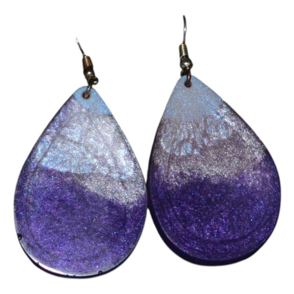 New Handmade Purple Teardrop Earrings from Etsy